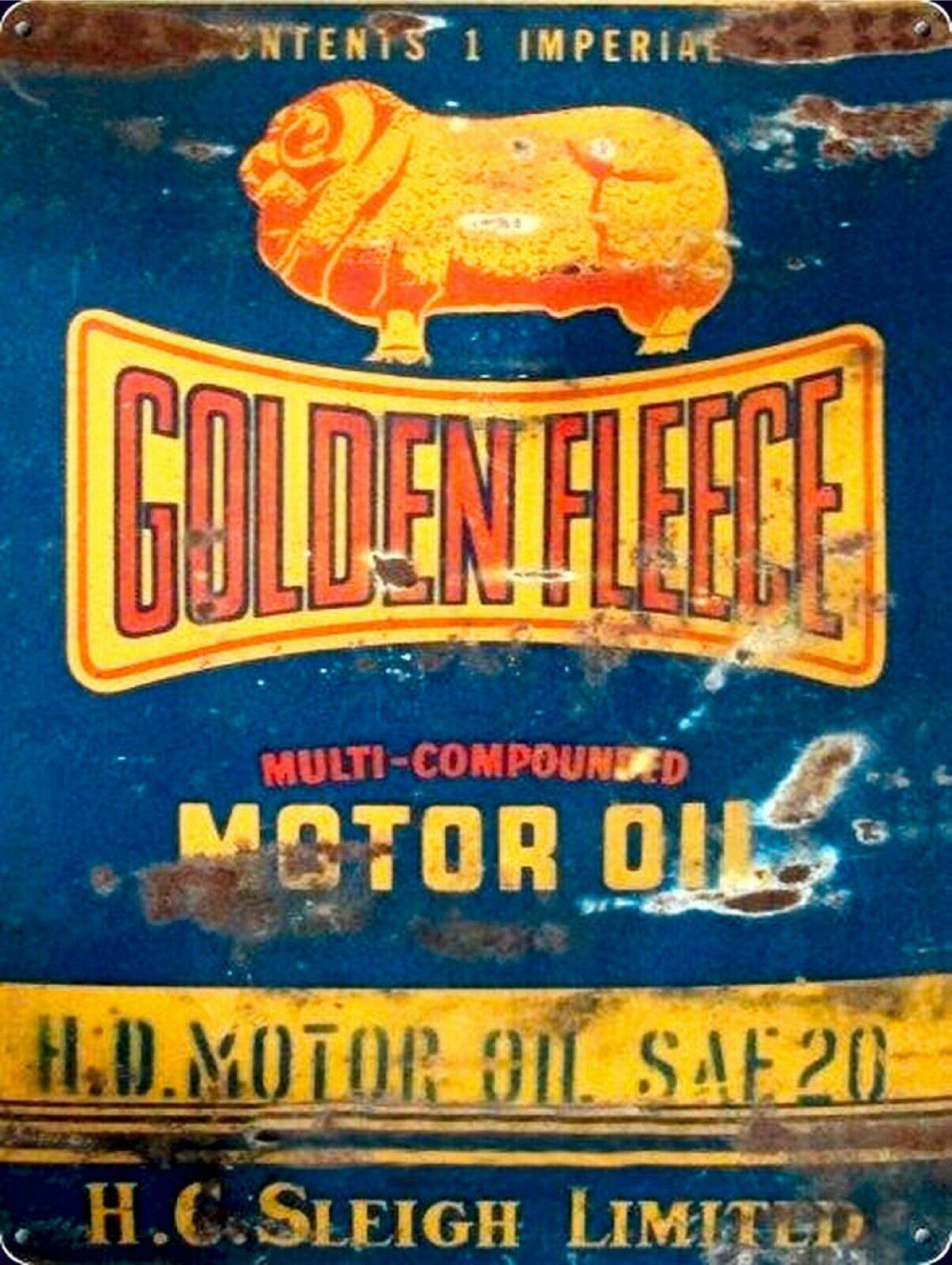 Golden Fleece H.D. Motor oil multi compounded tin metal sign 40x30 - Tin Sign Factory Australia