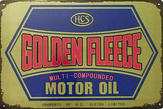 Golden Fleece H.D. Motor oil multi compounded tin metal sign 40x30