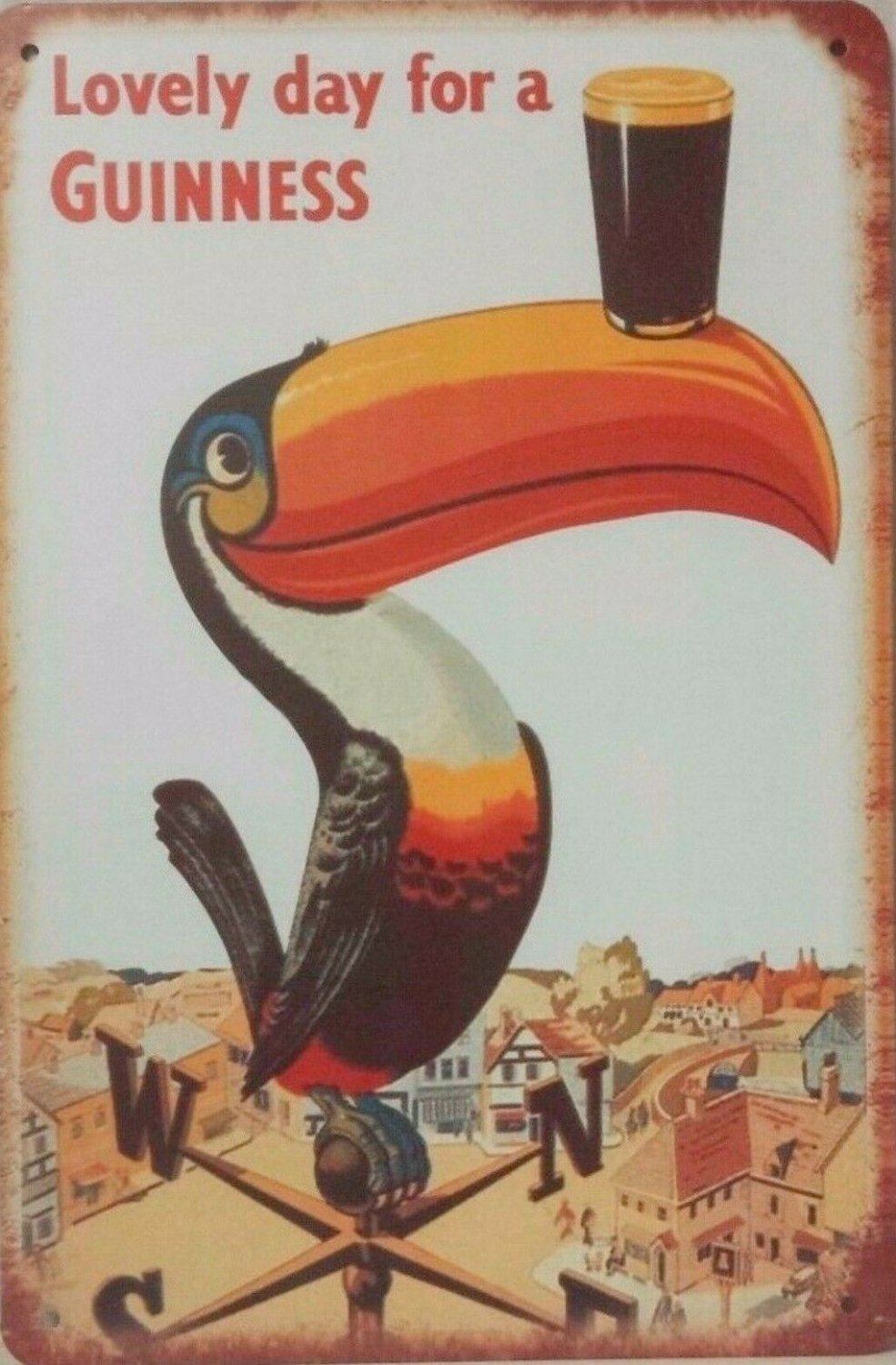 Guinness Toucan tin metal sign MAN CAVE brand new - Tin Sign Factory Australia
