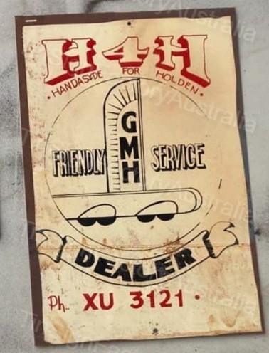 H4H GMH DEALER 20x30 CM Sign | Screen Printed By AUSTRALIAN COMPANY - Tin Sign Factory Australia