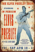 THE ELVIS PRESLEY SHOW Vintage Retro Rustic Garage Man Cave Metal Sign
