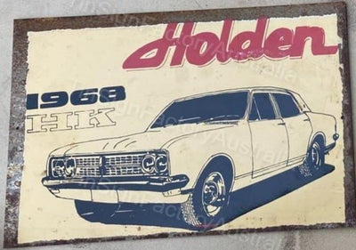 HOLDEN HK 1968 20x30 CM Sign | Screen Printed By AUSTRALIAN COMPANY