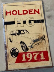 HOLDEN HG 1971 20x30 CM Sign | Screen Printed By AUSTRALIAN COMPANY