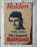 HOLDEN THE LEGEND BATHURST Rustic Look Vintage Tin Metal Sign Man Cave, Shed-Garage and Bar