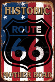 HISTORIC ROUTE Retro/ Vintage Tin Metal Sign Man Cave, Wall Home Décor, Shed-Garage, and Bar