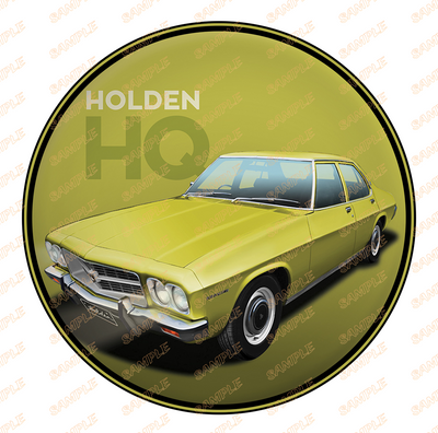 HOLDEN HQ Retro/ Vintage Round Metal Sign Man Cave, Wall Home Décor, Shed-Garage, and Bar