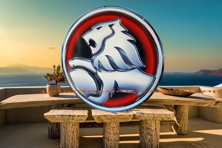 HOLDEN RED LION 560MM DIAMETER Heavy Duty Perfect Hot Rod Bar Man Cave Tin Metal Sign