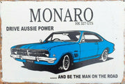 Holden GTS Monaro HT Coupe Norm Beechey tin metal sign MAN CAVE brand new