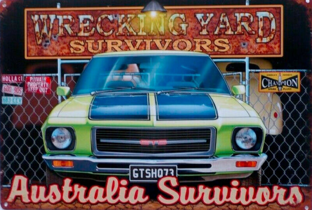 Holden GTS Monaro wrecking yard Rustic Look Tin Metal Sign Man Cave Quality Handmade