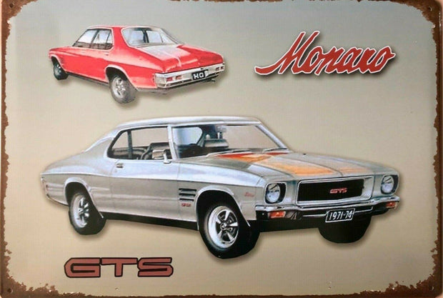 Holden HK GTS Monaro Coupe by Holden tin metal sign MAN CAVE brand new