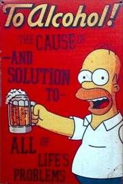 Homer simpson to alcohol humor beer new tin metal sign MAN CAVE