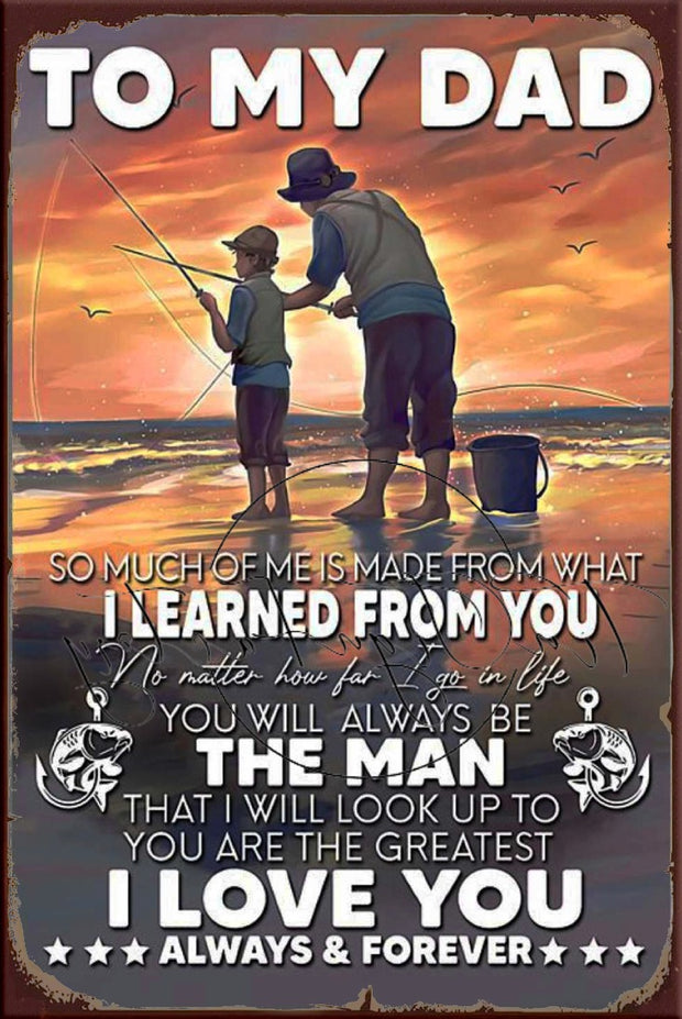 I LEARNED Retro/ Vintage Tin Metal Sign Man Cave, Wall Home Décor, Shed-Garage, and Bar