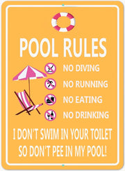 I DON'T SWIM IN YOUR TOILET Retro/ Vintage Tin Metal Sign Man Cave, Wall Home Decor, Shed-Garage, and Bar