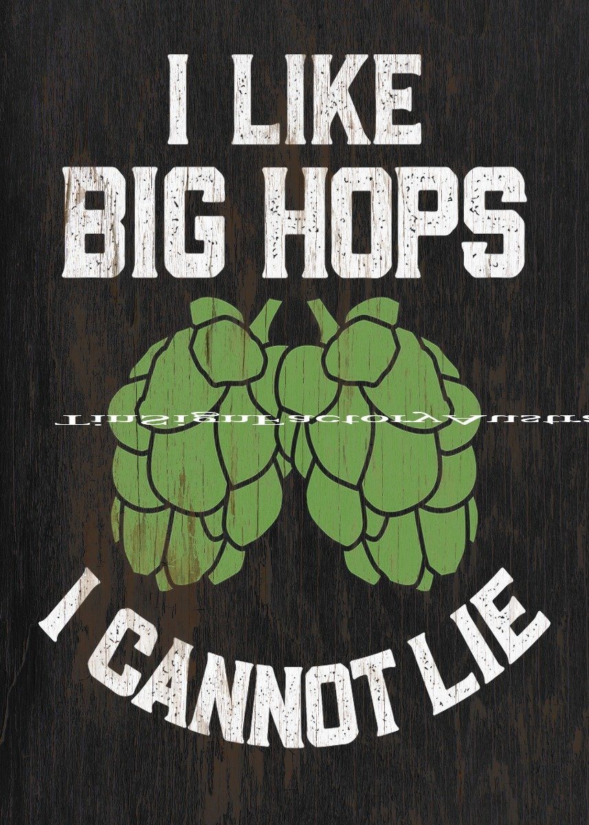 I LIKE BIG HOPS Funny Tin Metal Sign Man Cave, Shed-Garage & Bar Sign