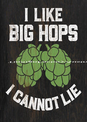 I LIKE BIG HOPS Funny Tin Metal Sign Man Cave, Shed-Garage & Bar Sign