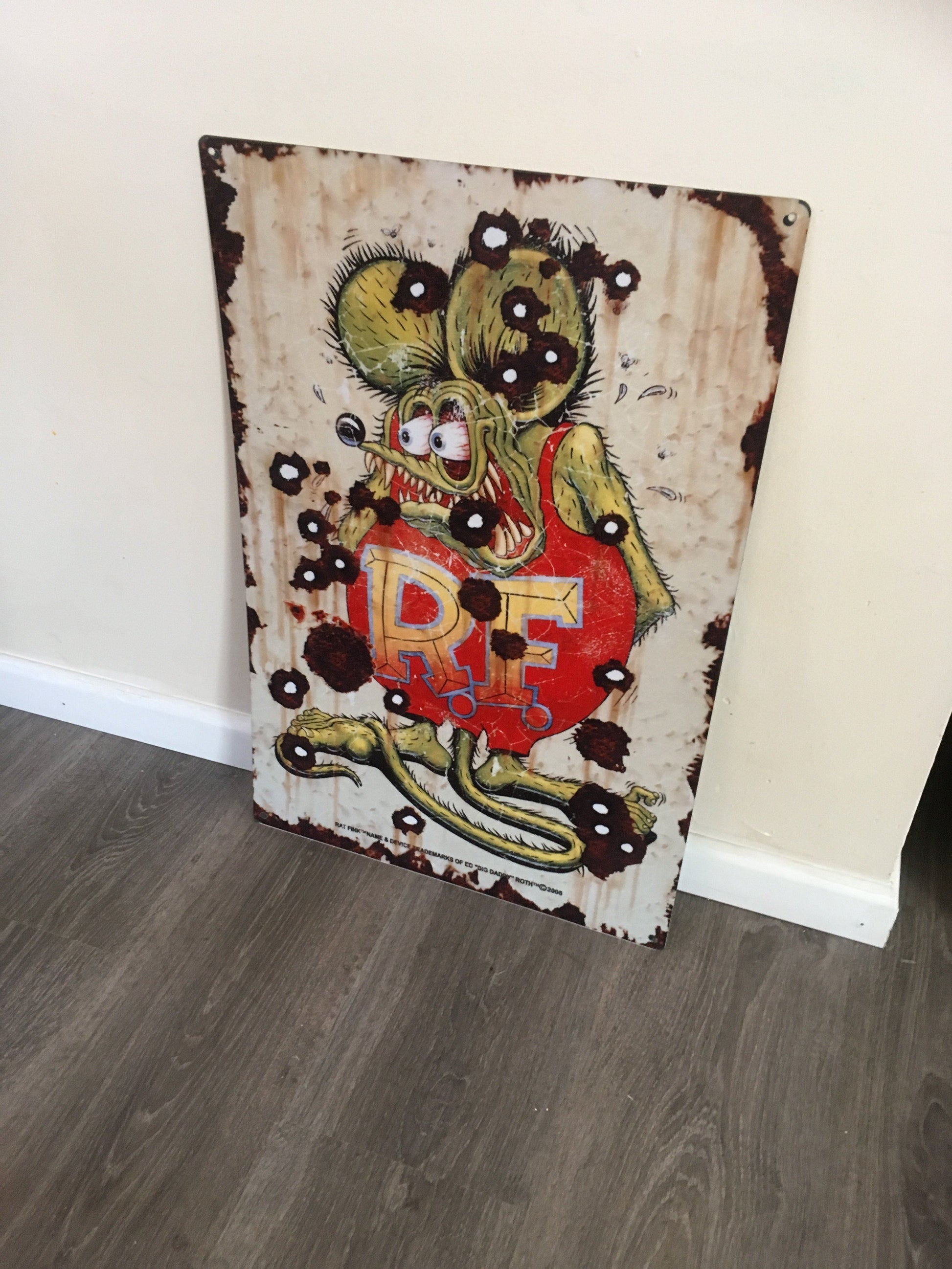 Rat Fink Metal metal sign bar garage shed man cave - Tin Sign Factory Australia