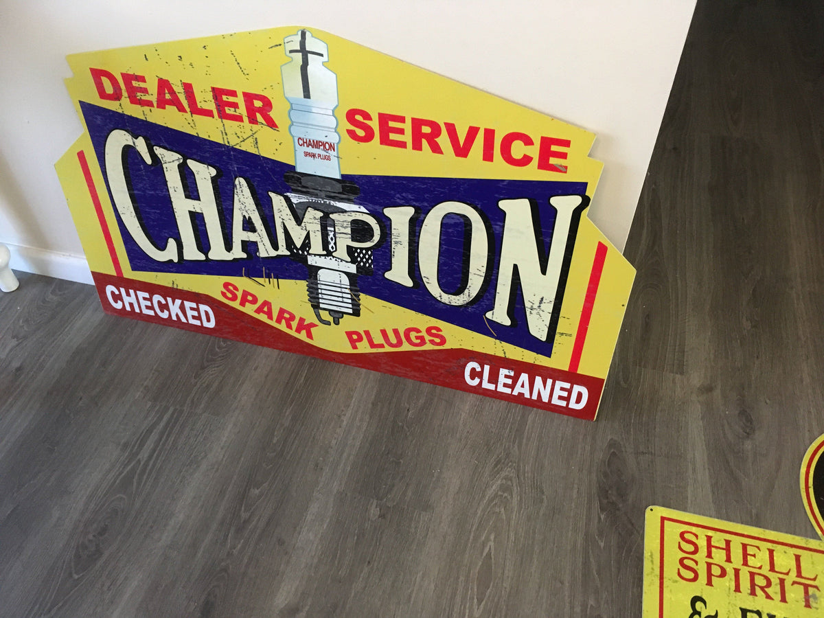 Champion Dealer service metal tin sign bar garage Free postage Australia - TinSignFactoryAustralia