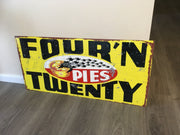 Four N Twenty Pies with  BLACK  Birds Metal Sublimated Sign  Great Reproduction - TinSignFactoryAustralia