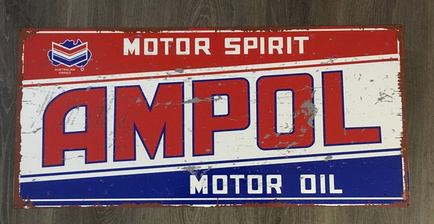 Ampol  Motor Oil Metal  Sublimated  All Quality  Reproduction - TinSignFactoryAustralia