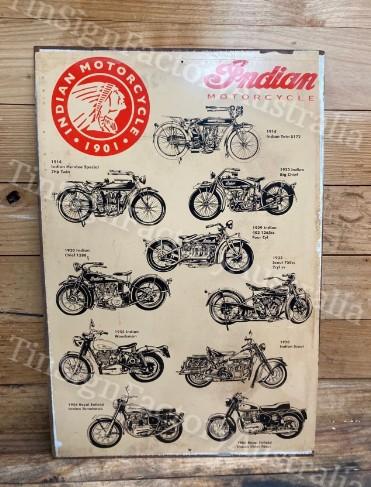 INDIAN 1901 MOTORCYCLES 60x40 CM Sign | Screen Printed By AUSTRALIAN COMPANY - Tin Sign Factory Australia