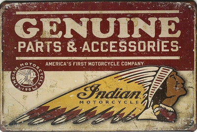 INDIAN Rustic Look Vintage Tin Metal Sign Man Cave, Shed-Garage and Bar