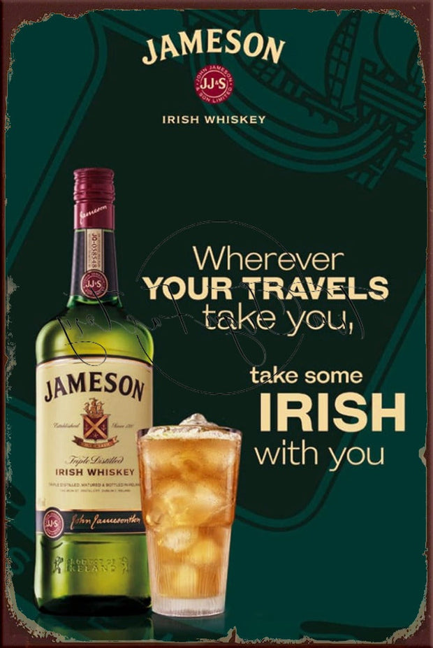 IRISH WITH YOU Retro/ Vintage Tin Metal Sign, Wall Art Home Décor, Shed-Garage, and Bar