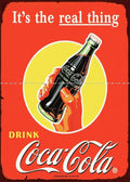 IT'S THE REAL THING DRINK Rustic Look Vintage Tin Metal Sign Man Cave, Shed-Garage & Bar
