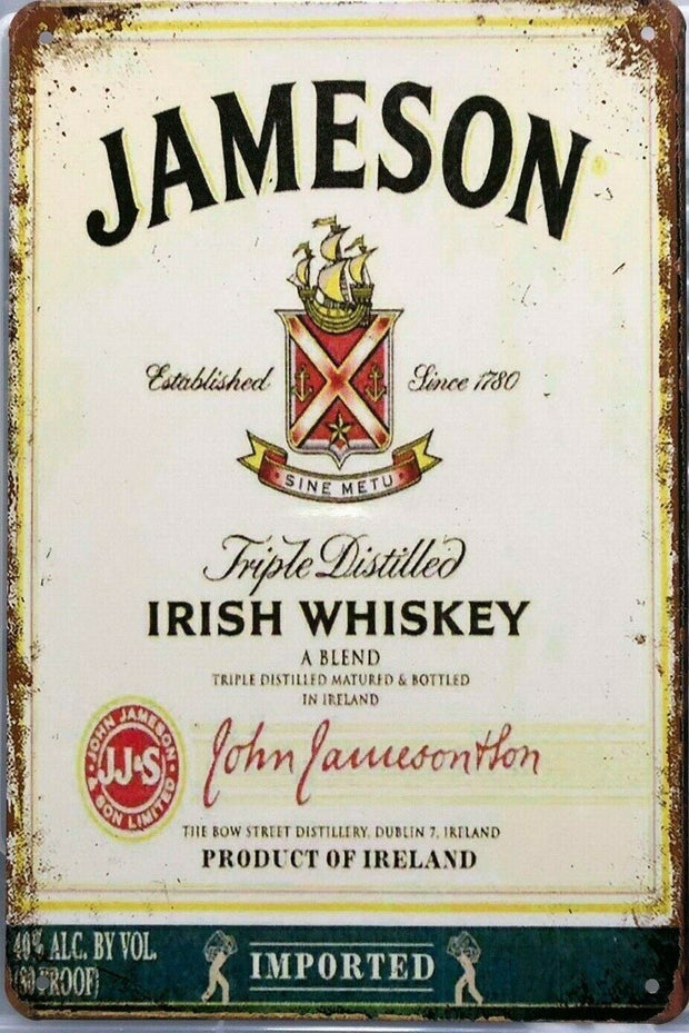 JAMESON. Garage Rustic Look Vintage Tin Signs Man Cave, Shed and Bar SIGN