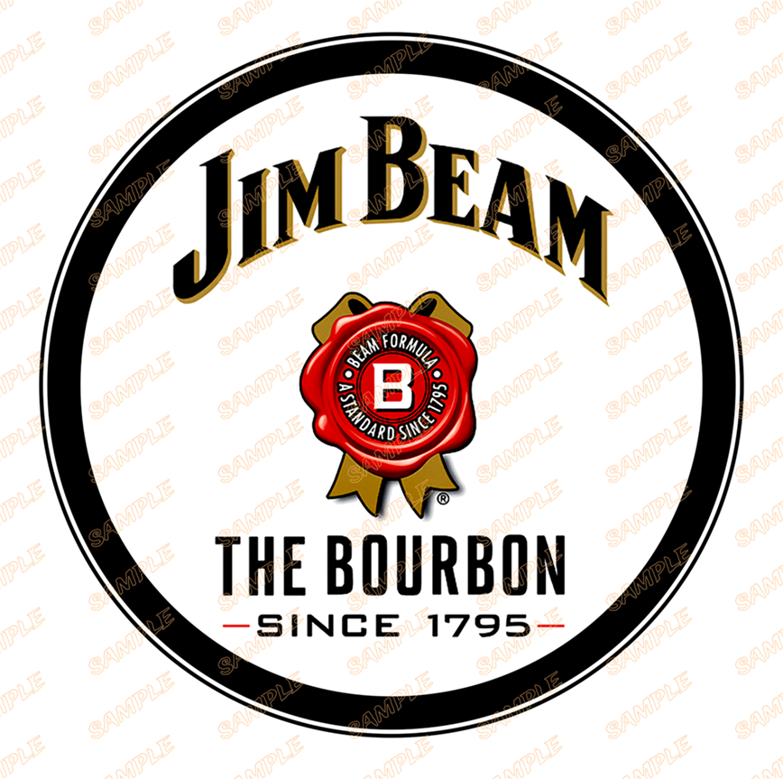 THE BOURBON Retro/ Vintage Round Metal Sign Man Cave, Wall Home Décor, Shed-Garage, and Bar