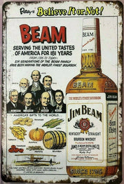 JIM BEAM Garage Rustic Look Vintage Tin Signs Man Cave, Shed and Bar E