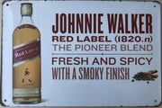 JOHNNIE WALKER Garage Rustic Vintage Metal Tin Signs Man Cave, Shed and Bar Sign