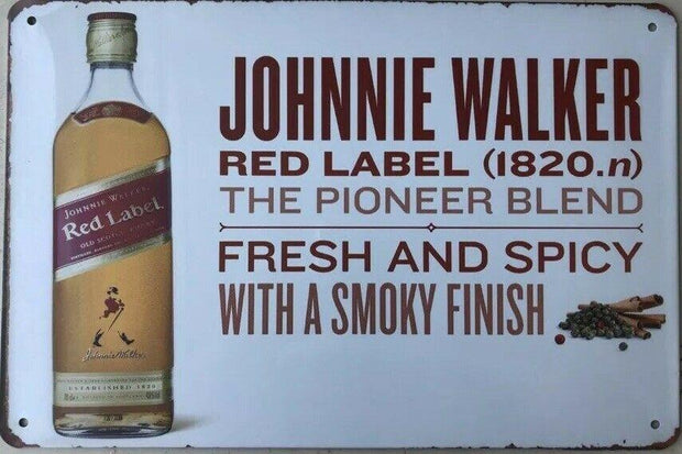 JOHNNIE WALKER Garage Rustic Vintage Metal Tin Signs Man Cave, Shed and Bar Sign