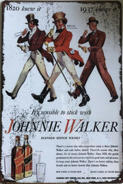 JOHNNIE WALKER Garage Rustic Vintage Metal Tin Signs Man Cave, Shed and Bar Sign