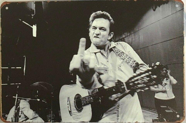 JOHNNY CASH Rustic Look Vintage Tin Metal Sign Man Cave, Shed-Garage and Bar Sign