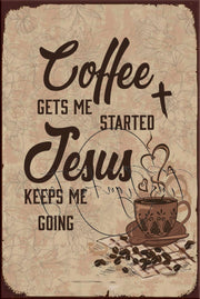 JESUS KEEPS ME GOING Retro/ Vintage Tin Metal Sign Man Cave, Wall Home Décor, Shed-Garage, and Bar