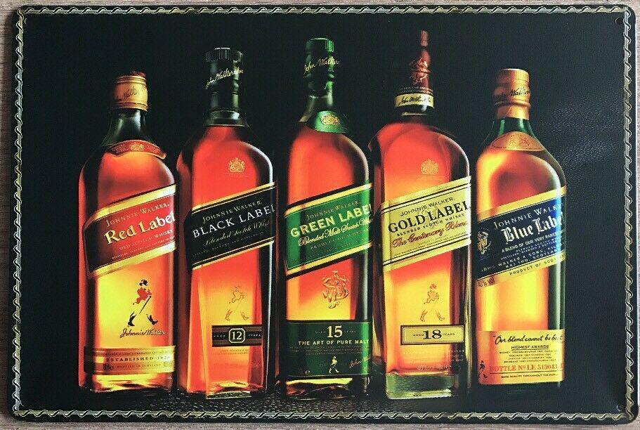 Johnnie Walker Rustic Vintage Look Metal Tin Signs Man Cave, Shed and Bar - Tin Sign Factory Australia