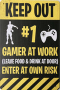 KEEP OUT GAMER AT PLAY Garage Rustic Vintage Metal Tin Sign Man Cave,Shed and Bar - Tin Sign Factory Australia