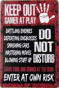 KEEP OUT GAMER AT PLAY Garage Rustic Vintage Metal Tin Sign Man Cave,Shed and Bar - Tin Sign Factory Australia