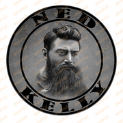 NED KELLY BLACK Retro/ Vintage Round Metal Sign Man Cave, Wall Home Décor, Shed-Garage, and Bar