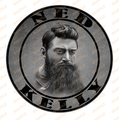 NED KELLY BLACK Retro/ Vintage Round Metal Sign Man Cave, Wall Home Décor, Shed-Garage, and Bar