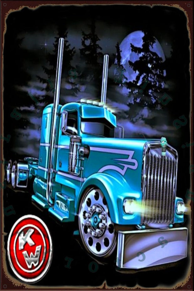 KW TRUCK Rustic Look Vintage Shed-Garage and Bar Man Cave Tin Metal Sign