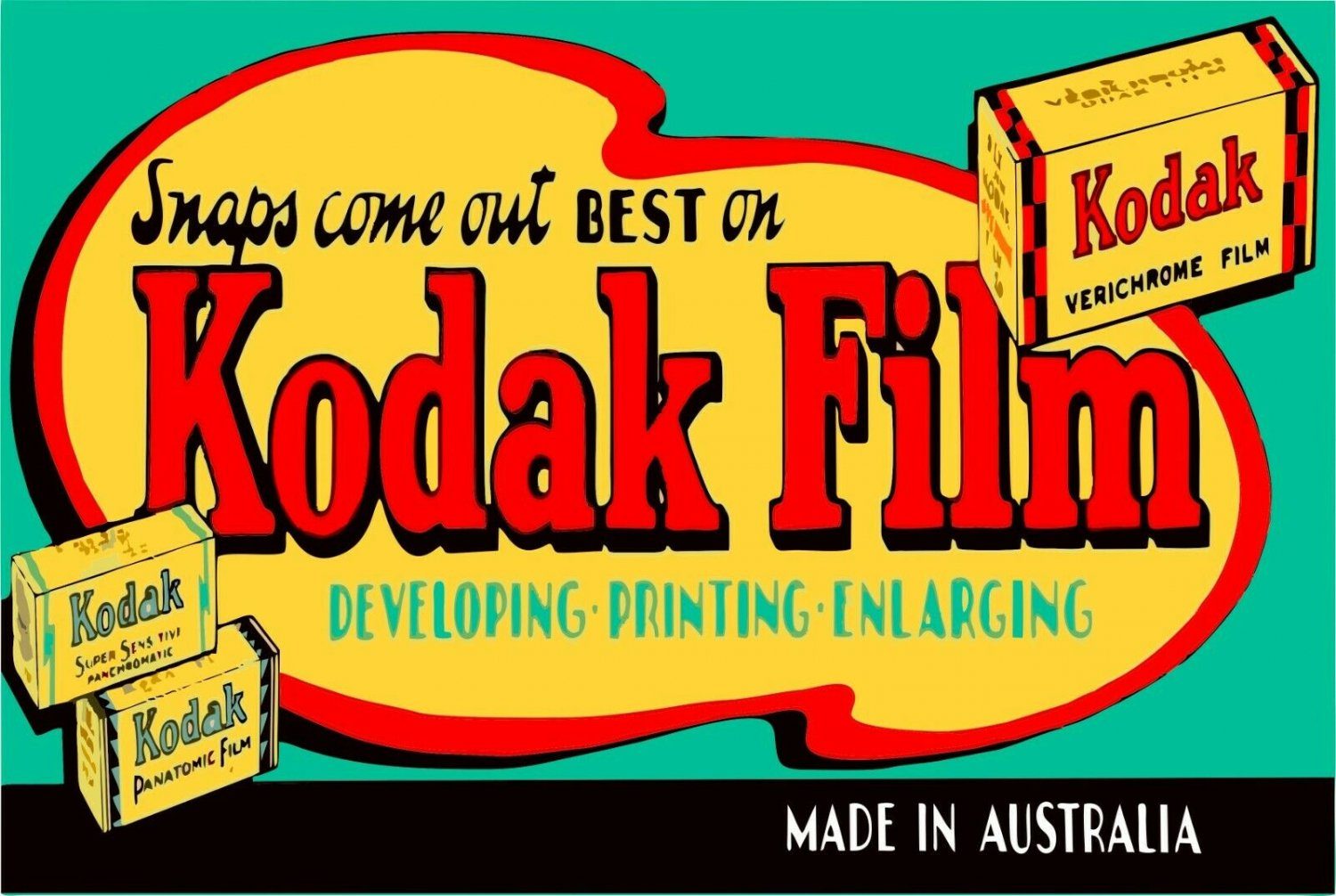 Kodak film new tin metal sign MAN CAVE kitchen - Tin Sign Factory Australia