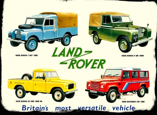 LAND ROVERS Retro/Vintage Metal Plaque Sign Style Man Cave Garage