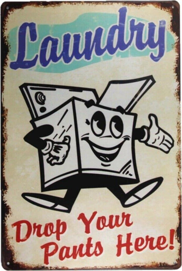 LAUNDRY HOME DECOR Garage Rustic Look Vintage Tin Signs Man Cave, Shed Bar Sign