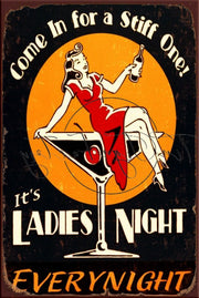 LADIES NIGHT Retro/ Vintage Tin Metal Sign Man Cave, Wall Home Décor, Shed-Garage, and Bar