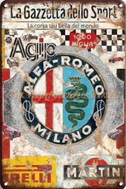 LA GAZZETTA DELLO SPORT Rustic Retro/Vintage  Home Garage Wall Cafe Resto or Bar Tin Metal Sign
