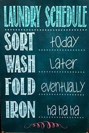 Laundry schedule new tin metal sign MAN CAVE