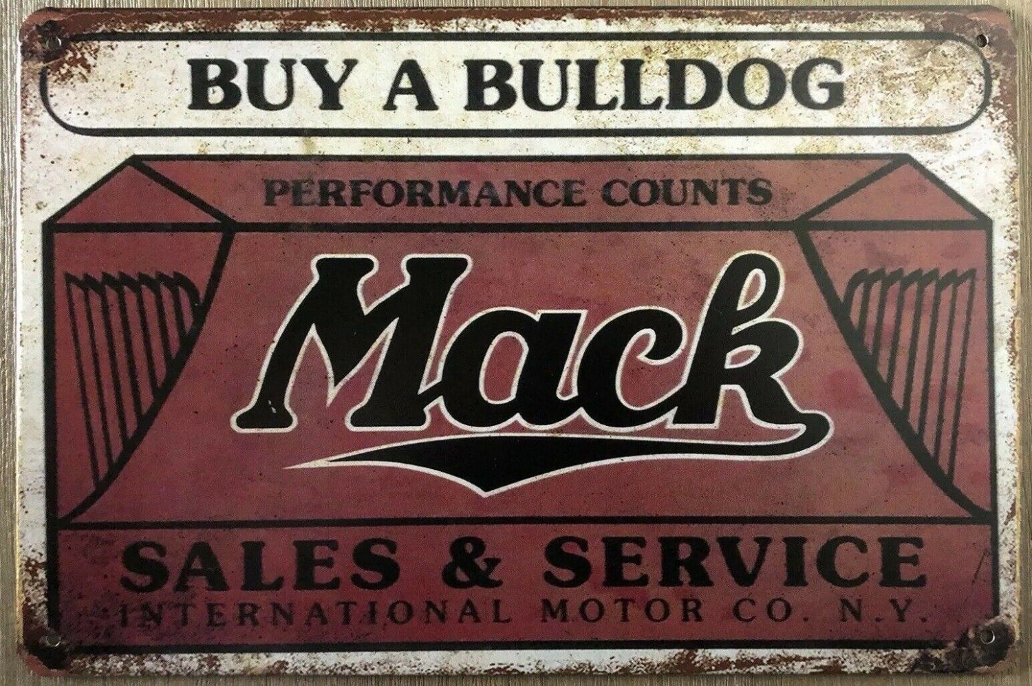 MACK Trucks Garage Rustic Vintage Metal Tin Sign Man Cave, Shed and Bar AU - Tin Sign Factory Australia