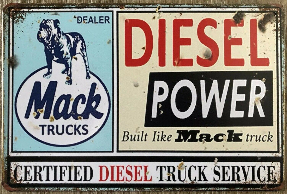 MACK Trucks Garage Rustic Vintage Metal Tin Sign Man Cave, Shed and Bar AU - Tin Sign Factory Australia