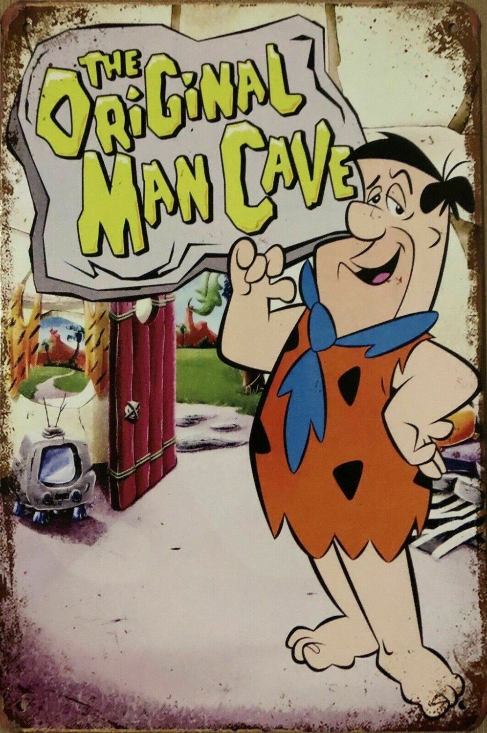 MANCAVE Retro Rustic Look Vintage Tin Metal Sign Man Cave, Shed-Garage